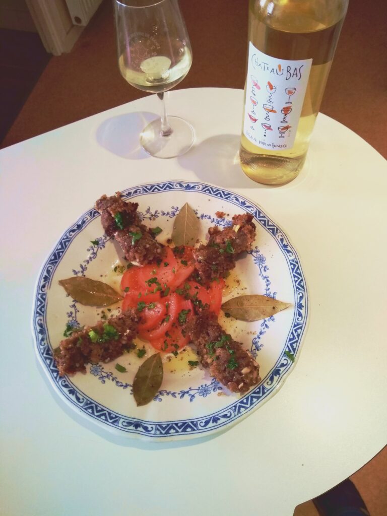 Sicilian style sardines recipe along with a French Riviera wine Coteaux d'Aix En Provence C.D.O.