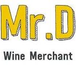 Official logo of Mr. D Wine Merchant featuring the brand name with stylized yellow block letters.